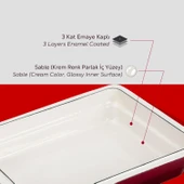 Lava Döküm Dikdörtgen 1/2 Gastronomi Küvet Ölçü 26x33cm.  Kırmızı thumbnail 6