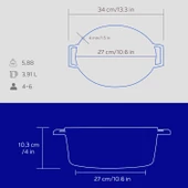Lava Döküm Oval Tencere. Edition Serisi Ölçü 21x27cm.  Mavi thumbnail 5