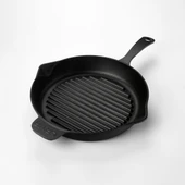 Lava Döküm Yuvarlak Izgara Tava Döküm Demir Yekpare Saplı Çap(Ø)28cm. - 2