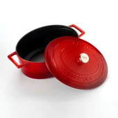 Lava Döküm Oval Tencere. Folk Serisi Ölçü 21x27cm. Kırmızı - 2