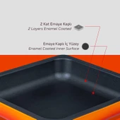 Lava Döküm Dikdörtgen 2/3 Gastronomi Küvet Ölçü 35x32cm. Turuncu - 6