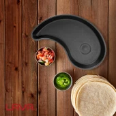 Lava Döküm Damla Formlu Yingyang Fajita Tabağı Ölçü 10x20cm. - 5