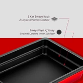 Lava Döküm Dikdörtgen 1/2 Gastronomi Küvet Ölçü 26x33cm.  Kırmızı thumbnail 6