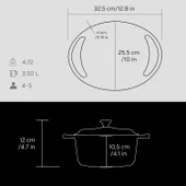 Lava Döküm Yuvarlak Tencere Döküm Demir Kapak Heritage Serisi Çap(Ø)24cm  Siyah thumbnail 4