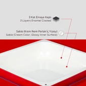 Lava Döküm Dikdörtgen 2/3 Gastronomi Küvet Ölçü 35x32cm.  Kırmızı thumbnail 7