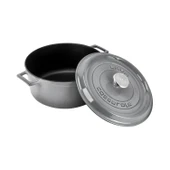 Lava Döküm Yuvarlak Tencere Döküm Demir Yekpare Kulplu Premium Serisi Çap(Ø)24cm.  Gri thumbnail 2