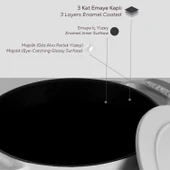 Lava Döküm Yuvarlak Tencere Döküm Demir Kapak Experience Majolik Serisi Çap(Ø)23cm  Beyaz thumbnail 6