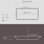 Lava Döküm Dikdörtgen Servis Tabağı Ölçü 30x15cm. - 4