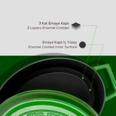 Lava Döküm Oval Tencere. Trendy Serisi Ölçü 21x27cm.  Yeşil thumbnail 6