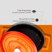 Lava Döküm Mini Oval Tencere. Trendy Serisi Ölçü 9x12cm. Turuncu - 6