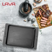 Lava Döküm Dikdörtgen Servis Tabağı. Ölçü 36x24cm. - 5