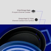 Lava Döküm Oval Tencere. Trendy Serisi Ölçü 21x27cm.  Mavi thumbnail 6