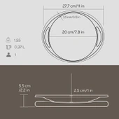 Lava Döküm Yuvarlak Saç Kavurma Tavası Döküm Demir Yekpare Çift Kulplu Kayın Servis Ahşabı Çap(Ø)20cm. thumbnail 4