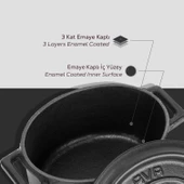 Lava Döküm Mini Oval Tencere. Trendy Serisi Ölçü 9x12cm.  Mat Siyah thumbnail 6