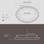 Lava Döküm Oval Döner, Kebap Tabağı, ahşap altlıklı. Ölçü 21x16cm. thumbnail 5