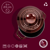 Lava Döküm Yuvarlak Tencere Döküm Demir Kapak Experience Majolik Serisi Çap(Ø)23cm  Mor - 4