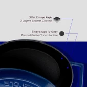 Lava Döküm Oval Tencere. Folk Serisi Ölçü 21x27cm.  Mavi thumbnail 6