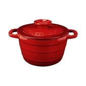 Lava Döküm Yuvarlak Tencere Döküm Demir Kapak Experience Serisi Çap(Ø)23cm  Kırmızı thumbnail 1