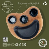 Lava Döküm Böbrek Formlu Fajita Tabağı Kayın Servis Ahşabı Ölçü 10x20cm. (Sos Kapları Dahil Değildir.) thumbnail 2