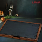Lava Döküm Ahşap ve Döküm Demir Hot Plate Servis Tahtası. Ölçü 22x33cm. - 5