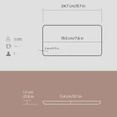 Lava Döküm Dikdörtgen Servis Tabağı. Siyah Renk. Ölçü 13x25cm. - 3