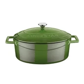 Lava Döküm Oval Tencere. Folk Serisi Ölçü 21x25cm.  Yeşil thumbnail 1