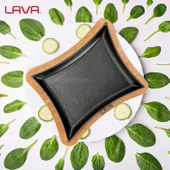 Lava Döküm Dikdörtgen Servis Tabağı ve Ahşap altlığı. Ölçü 13x17cm. - 7