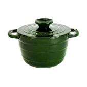 Lava Döküm Yuvarlak Tencere Döküm Demir Kapak Experience Majolik Serisi Çap(Ø)23cm  Yeşil thumbnail 1