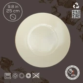 Lava Döküm Yuvarlak Servis Tabağı ve Kayın Servis Ahşabı. İçi Sable Çap(Ø)25cm. - 3