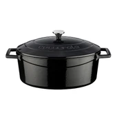 Lava Döküm Oval Tencere. Folk Serisi Ölçü 21x27cm.  Siyah - 1