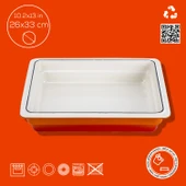 Lava Döküm Dikdörtgen 1/2 Gastronomi Küvet Ölçü 26x33cm.  Turuncu thumbnail 4