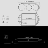 Lava Döküm Dikdörtgen Sahan Döküm Demir Yekpare Çift Kulplu Kayın Servis Ahşabı Ölçü 12x15cm. (Sos kapları dahil değildir.) thumbnail 3