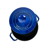 Lava Döküm Yuvarlak Tencere Döküm Demir Kapak Experience Majolik Serisi Çap(Ø)28cm  Mavi thumbnail 3