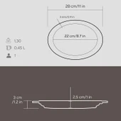 Lava Döküm Oval Döner, Kebap Tabağı. Ölçü 28x20cm. thumbnail 5