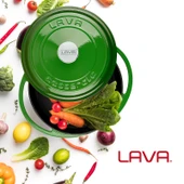 Lava Döküm Çok Amaçlı Yayvan Tencere Döküm Demir Kapak Heritage Serisi Çap(Ø)28cm.  Yeşil - 6