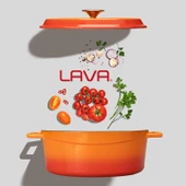 Lava Döküm Oval Tencere. Edition Serisi Ölçü 21x27cm.  Turuncu thumbnail 7