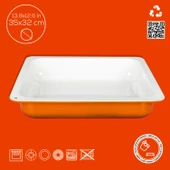 Lava Döküm Dikdörtgen 2/3 Gastronomi Küvet Ölçü 35x32cm.  Turuncu thumbnail 5