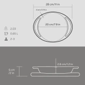 Lava Döküm Yuvarlak Sahan Döküm Demir Yekpare Çift Kulplu Kayın Servis Ahşabı Çap(Ø)20cm. thumbnail 5