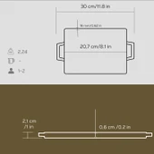 Lava Döküm Dikdörtgen Çift Yön Izgara ve Düz Yüzey Hot Plate Ölçü 22x15cm. thumbnail 5