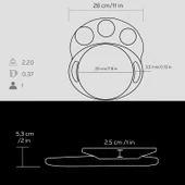 Lava Döküm Yuvarlak Saç Kavurma Tavası Döküm Demir Yekpare Çift Kulplu Kayın Servis Ahşabı Çap(Ø)20cm. (Sos kapları dahil değildir) thumbnail 3