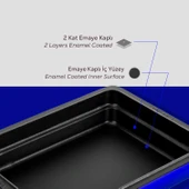 Lava Döküm Dikdörtgen 1/2 Gastronomi Küvet Ölçü 26x33cm.  Mavi thumbnail 6