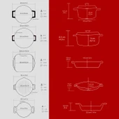 LAVA Döküm Beyaz Ahşap Sandık Hediyeli Çeyiz Seti  Kırmızı thumbnail 4