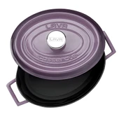 Lava Döküm Oval Tencere. Trendy Serisi Ölçü 21x25cm.  Mor thumbnail 3
