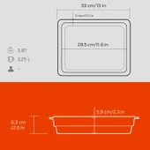 Lava Döküm Dikdörtgen 1/2 Gastronomi Küvet Ölçü 26x33cm. Turuncu - 5