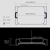 Lava Döküm Dikdörtgen Rosto ve Fırın Tepsisi Kayın Servis Ahşabı Döküm Demir Yekpare Çift Kulplu Ölçü 26x40cm. Siyah - 4