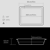 Lava Döküm Dikdörtgen 1/2 Gastronomi Küvet Ölçü 26x33cm.  Siyah thumbnail 5