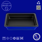Lava Döküm Dikdörtgen 1/2 Gastronomi Küvet Ölçü 26x33cm.  Mavi thumbnail 4