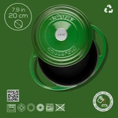 Lava Döküm Yuvarlak Tencere Döküm Demir Kapak Heritage Serisi Çap(Ø)20cm  Yeşil thumbnail 3