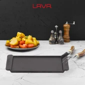 Lava Döküm Dikdörtgen Servis Tabağı. Siyah Renk. Ölçü 13x25cm. - 5