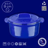 Lava Döküm Mini Tencere Folk Serisi Çap(Ø)9 cm.  Mavi - 5